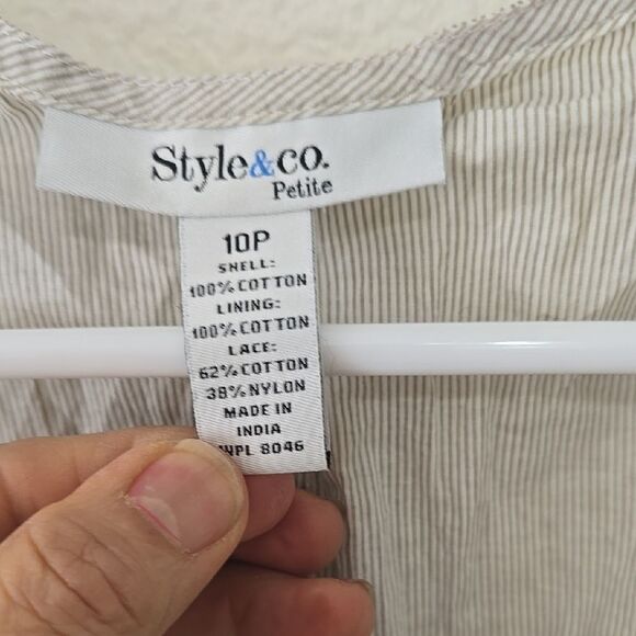 Style & Co. Asymmetrical Cream Tank Top size 10P - Picture 2 of 6